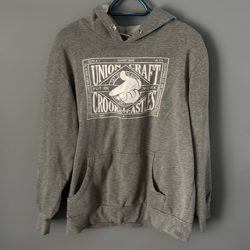 Crooks & Castles x Union Craft Men’s Grey Hoodie Size Medium
